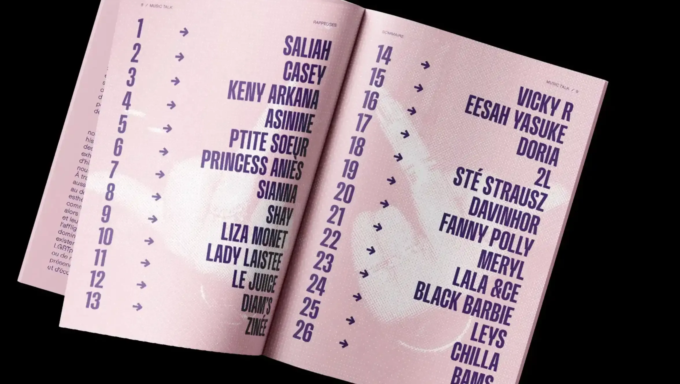 Sommaire livre Rappeuses © Combo