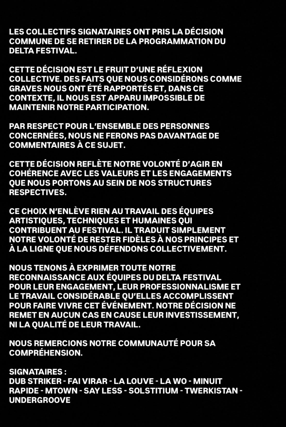 Communiqué de presse partagé par Say Less