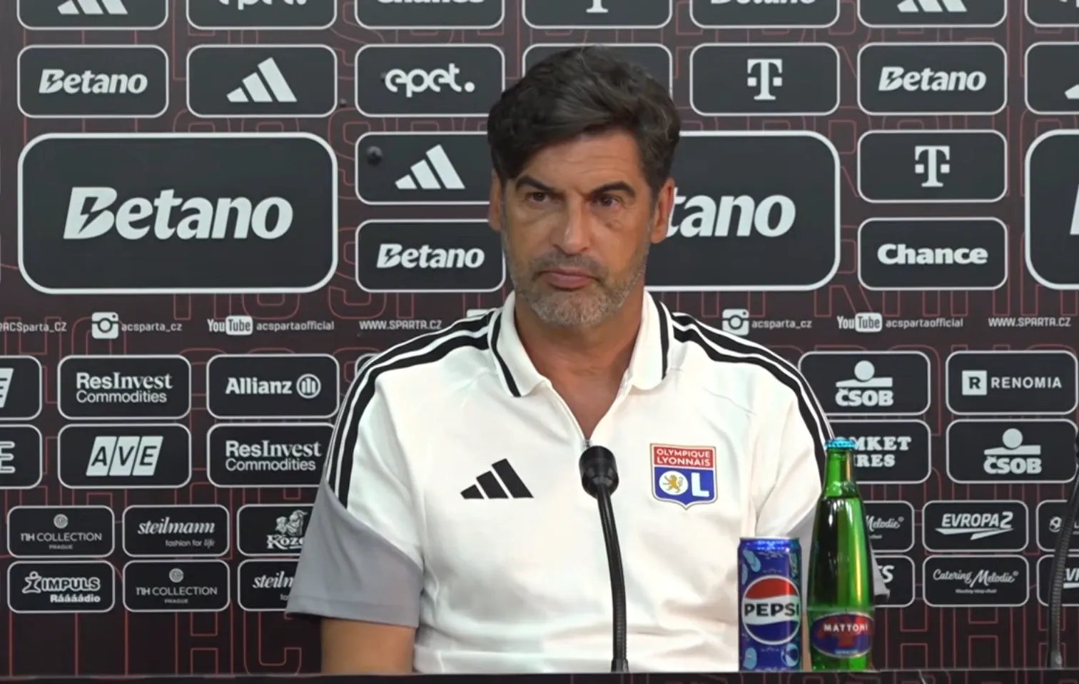 Paulo Fonseca en conférence de presse avant Slavia Prague - OL