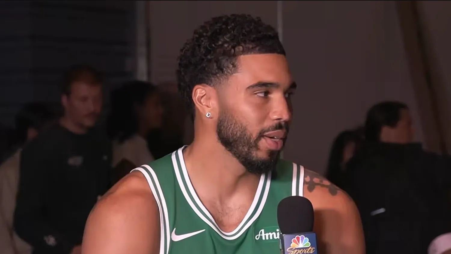 Jayson Tatum pendant le media day des Boston Celtics chez NBC. ©Boston Celtics
