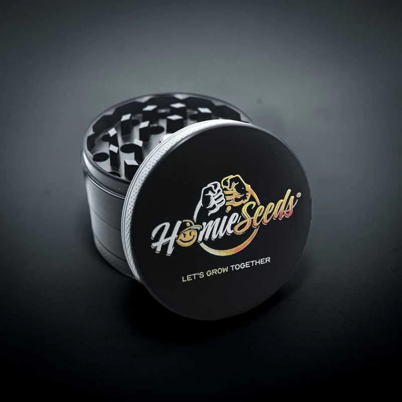Le Grinder En métal noir 4 étages Homieseeds