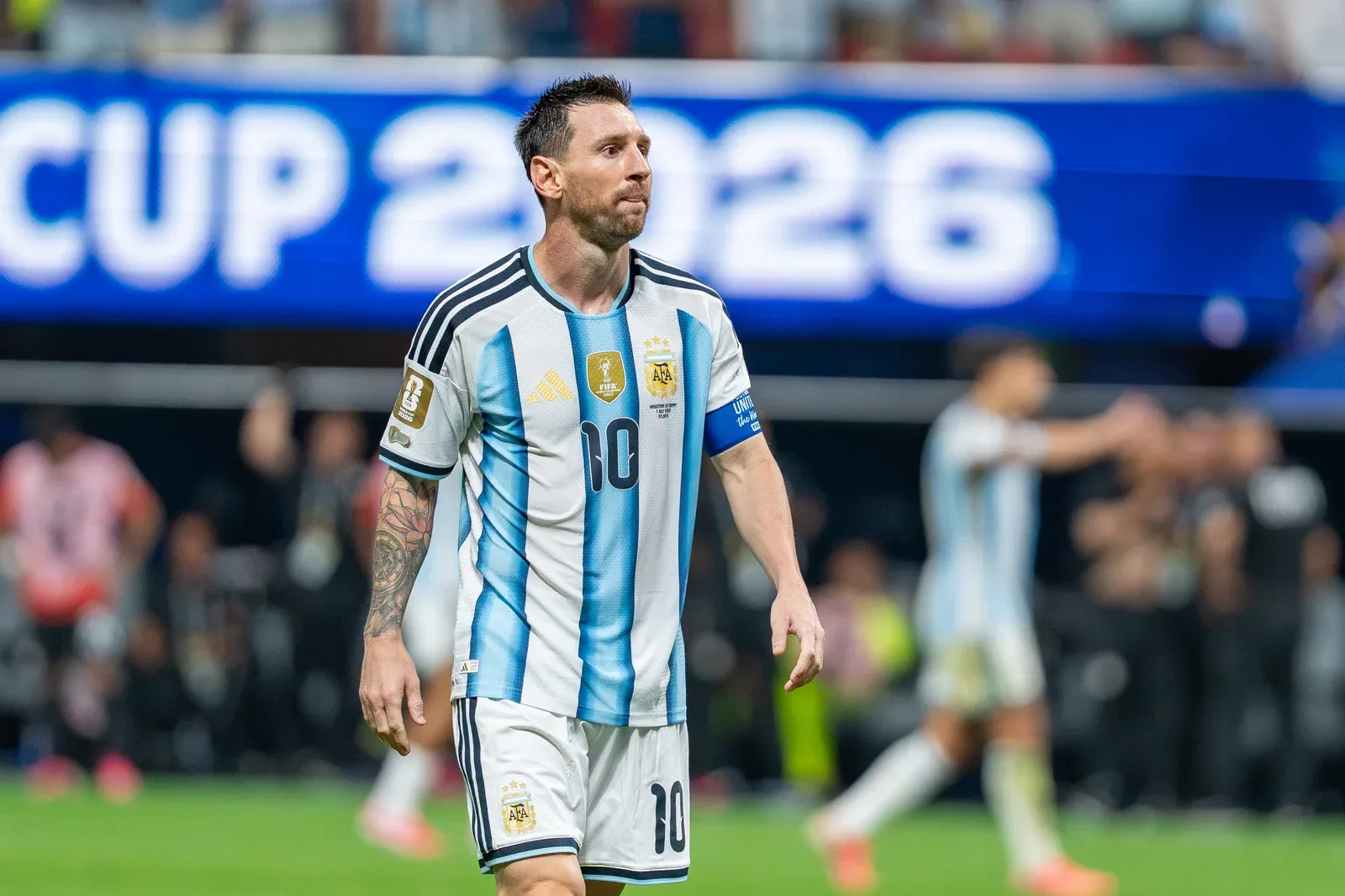 Lionel Messi contre l'Egypte lors de son dernier mondial en juillet 2026. CC Bryan Berlin SA