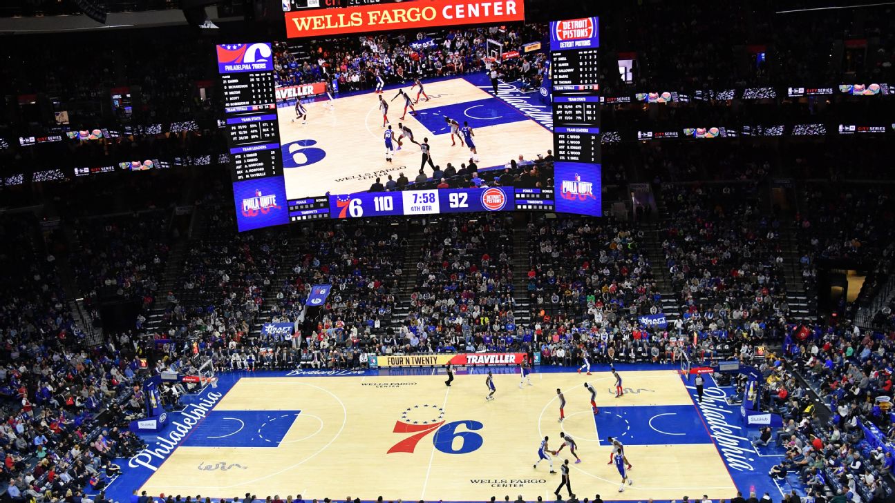 Une vue du Wells Fargo Center de Philadelphie